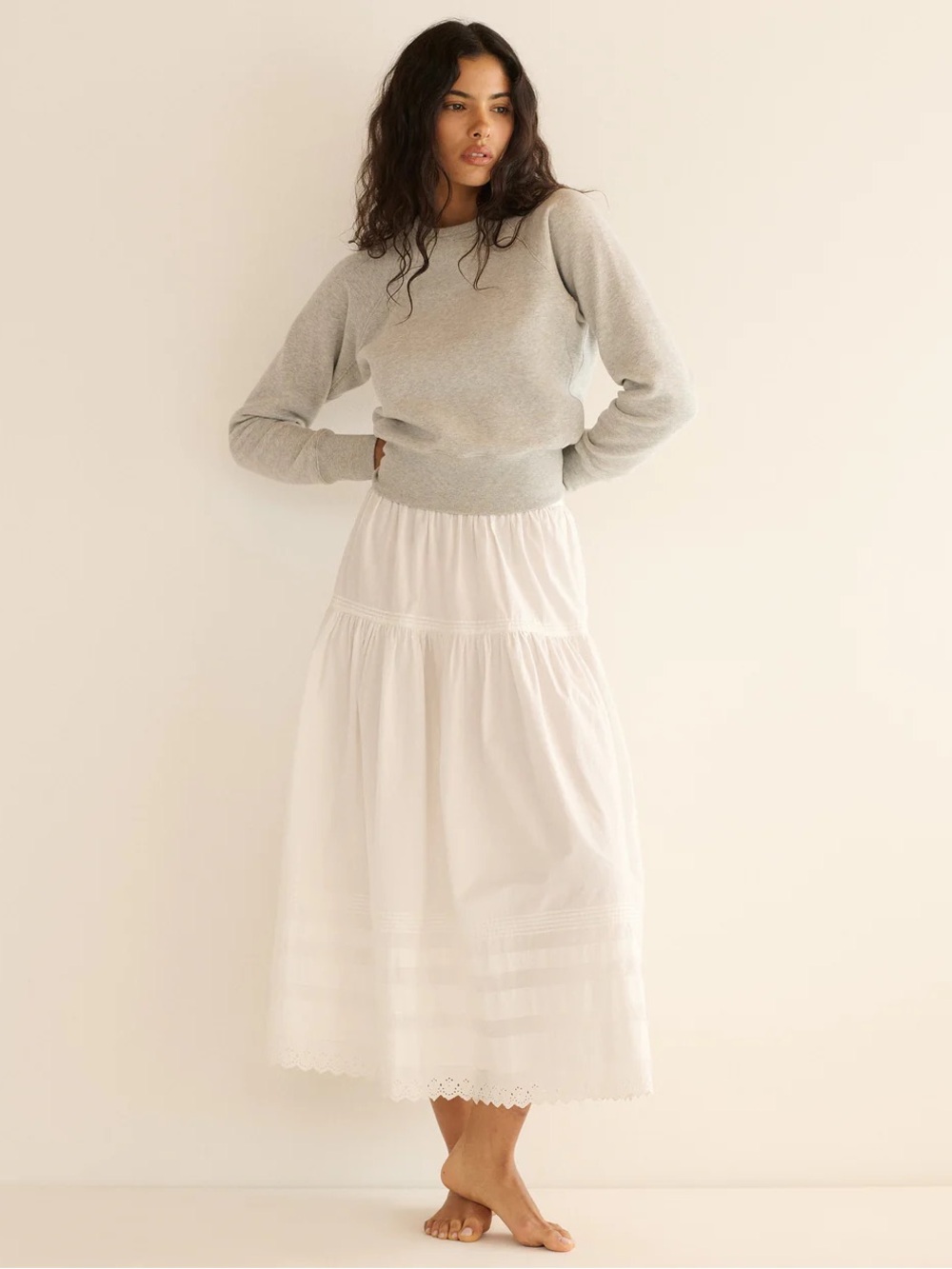 DOEN Sebastiane Skirt in Powder - Picture 3 of 8